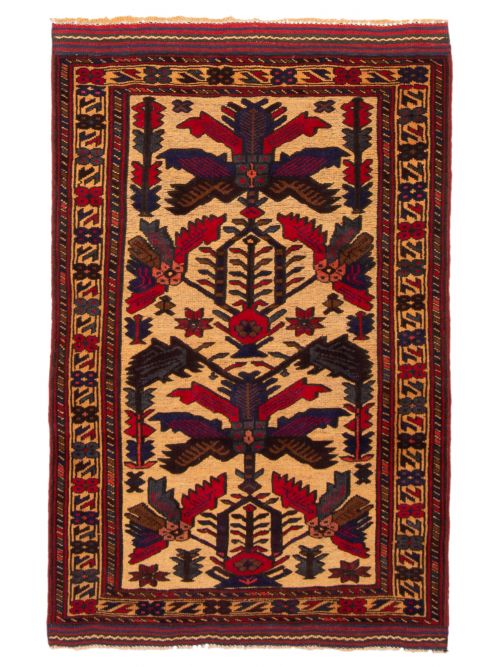 Afghan Tajik Caucasian 2'11" x 4'6" Hand-knotted Wool Rug 
