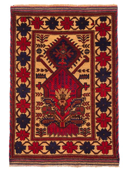 Afghan Tajik Caucasian 3'1" x 4'5" Hand-knotted Wool Rug 