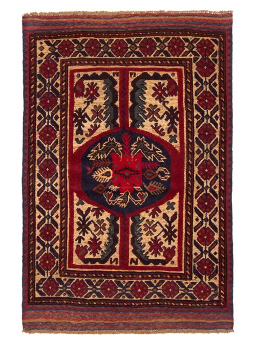 Afghan Tajik Caucasian 3'1" x 4'9" Hand-knotted Wool Rug 