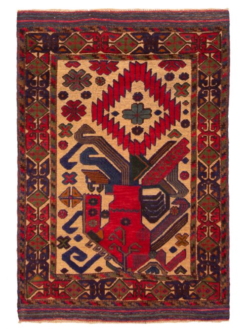 Afghan Tajik Caucasian 3'0" x 4'5" Hand-knotted Wool Rug 