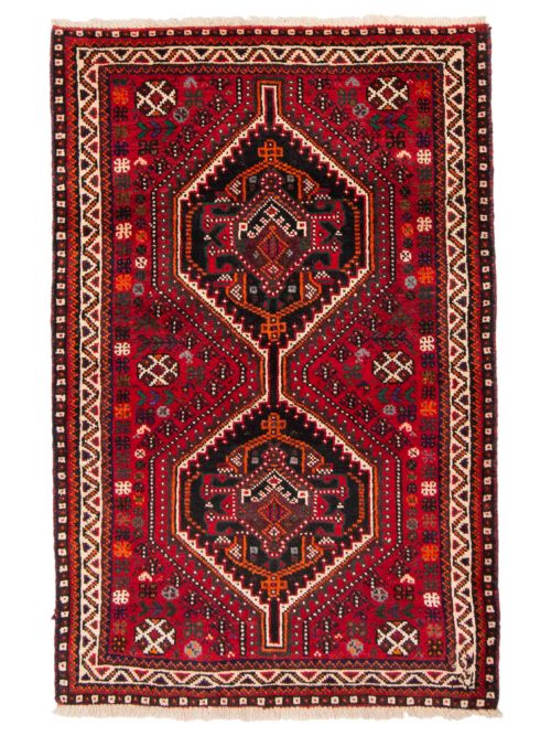 Persian Shiraz Qashqai 2'8" x 4'2" Hand-knotted Wool Rug 