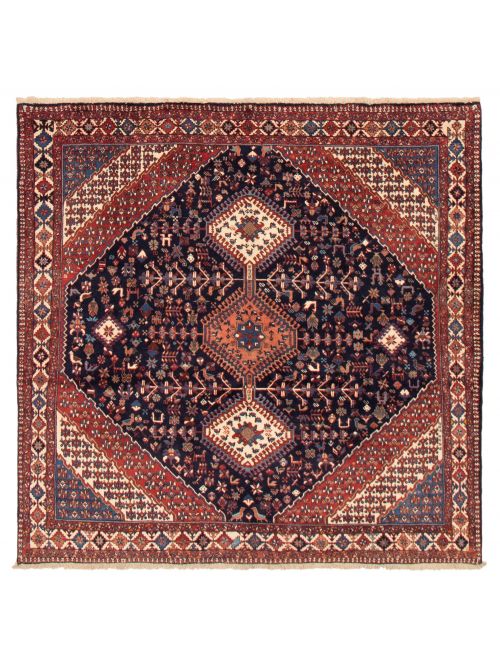 Persian Yalameh 6'7" x 6'7" Hand-knotted Wool Rug 