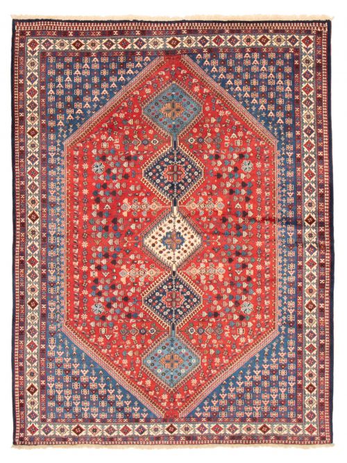 Persian Yalameh 6'7" x 8'10" Hand-knotted Wool Rug 