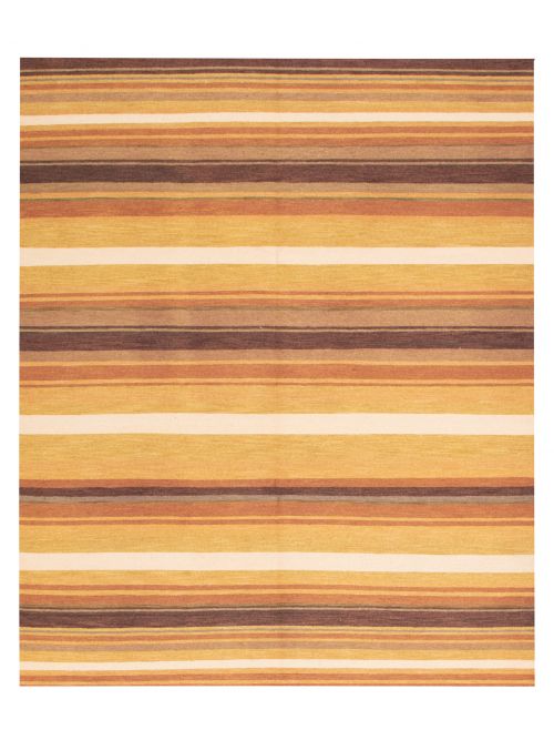 Indian Manhattan 7'6" x 9'6" Flat-Weave Wool Tapestry Kilim 