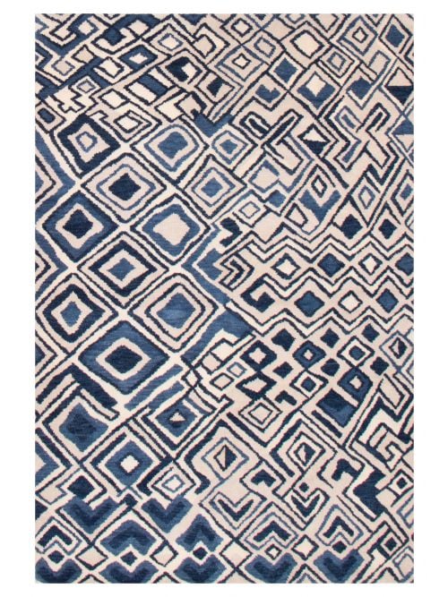 Indian Arlequin 5'5" x 8'4" Hand-knotted Wool Rug 
