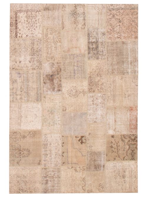 Turkish Color Transition Patchwork 6'9" x 9'10" Hand-knotted Wool Rug 
