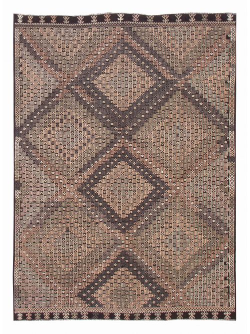 Turkish Yoruk 7'2" x 9'10" Flat-Weave Wool Tapestry Kilim 