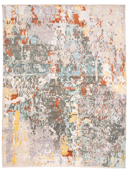 Indian Mystique 9'0" x 12'0" Hand-knotted Silk, Wool Rug 