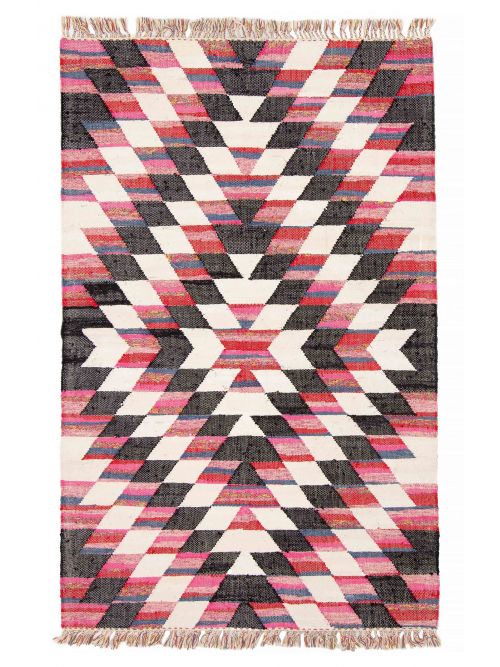 Indian Marrakech 4'6" x 6'9" Flat-Weave Wool Kilim 