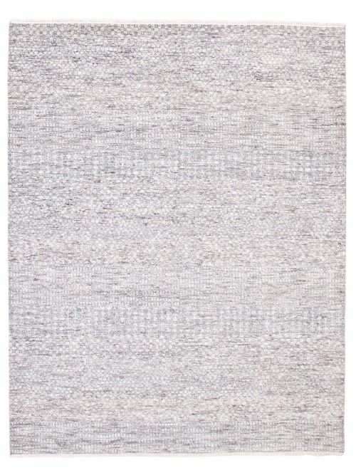 Indian Silk Shadow 8'0" x 10'1" Hand-knotted Viscose, Wool Rug 