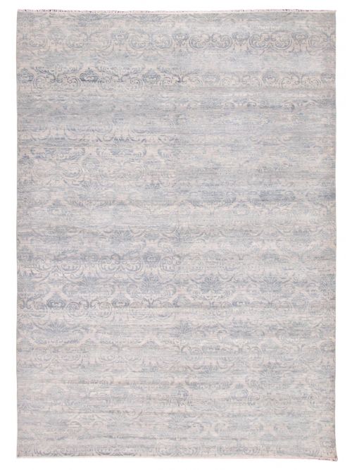 Indian Silk Shadow 9'8" x 13'5" Hand-knotted Viscose & Wool Rug 