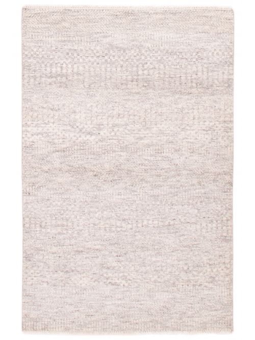 Indian Silk Shadow 4'0" x 6'2" Hand-knotted Viscose & Wool Rug 