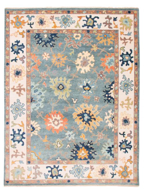 Indian Modern Oushak 9'1" x 12'1" Hand-knotted Wool Rug 