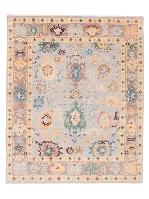 Indian Modern Oushak 8'2" x 9'10" Hand-knotted Wool Rug 