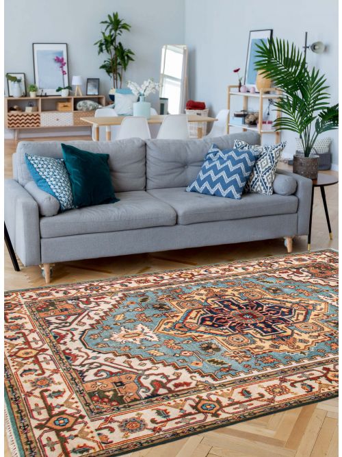 Indian Serapi Heritage 6'0" x 8'10" Hand-knotted Wool Rug 