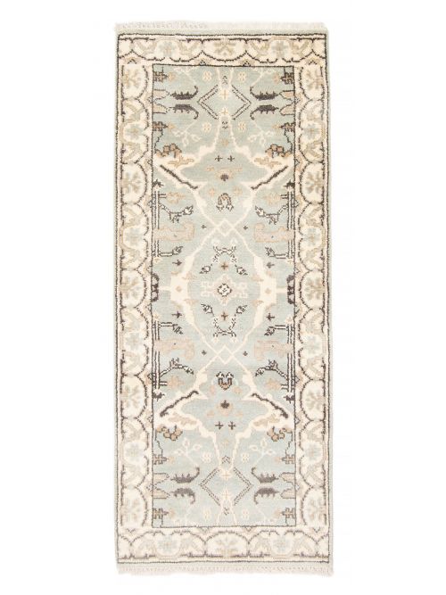 Indian Royal Oushak 2'6" x 6'0" Hand-knotted Wool Rug 