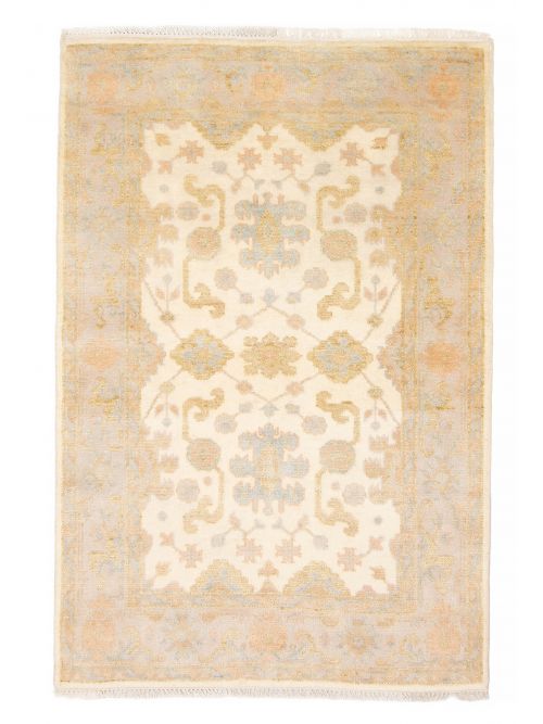Indian Royal Oushak 4'1" x 6'0" Hand-knotted Wool Rug 