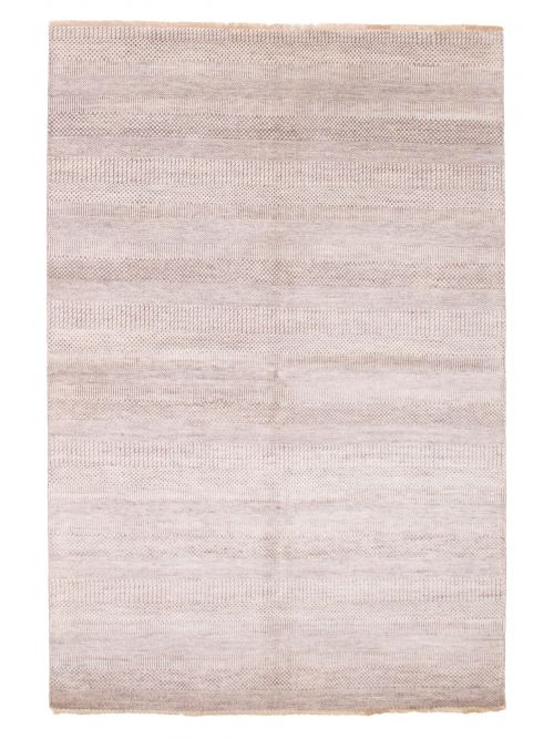 Indian Finest Silk Shadow 6'2" x 9'1" Hand-knotted Viscose & Wool Rug 