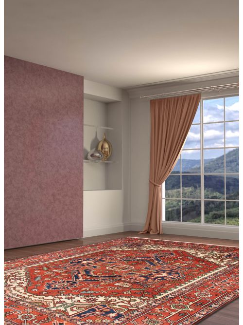 Indian Serapi Heritage 6'0" x 9'0" Hand-knotted Wool Rug 