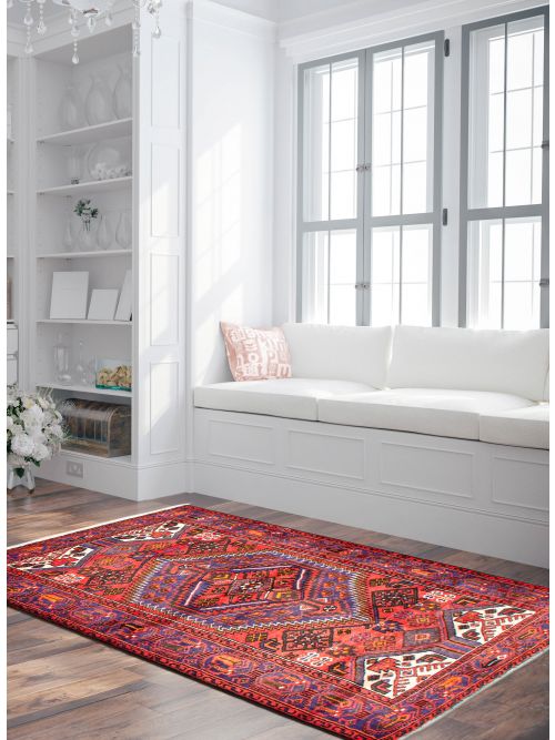 Persian Style 4'5" x 6'11" Hand-knotted Wool Rug 