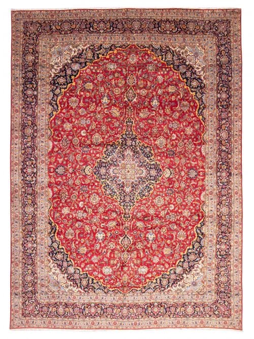 Persian Kashan 13'5" x 17'6" Hand-knotted Wool Rug 