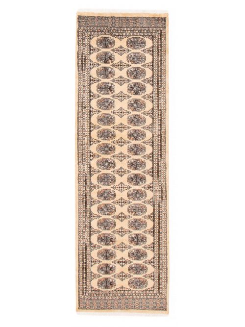 Pakistani Finest Peshawar Bokhara 2'7" x 8'3" Hand-knotted Wool Rug 