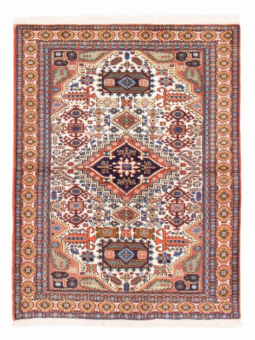 Persian Ardabil 4'3" x 7'4" Hand-knotted Silk & Wool Rug 