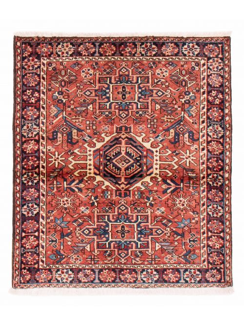 Indian Royal Heriz 3'11" x 4'5" Hand-knotted Wool Rug 