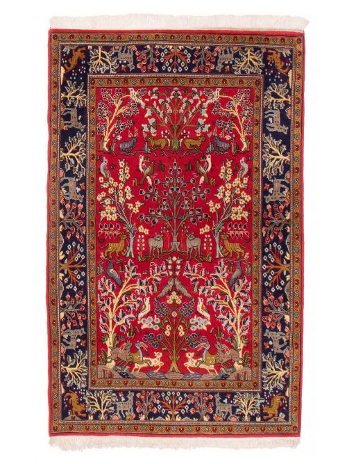 Persian Qum 3'7" x 5'4" Hand-knotted Wool Rug 