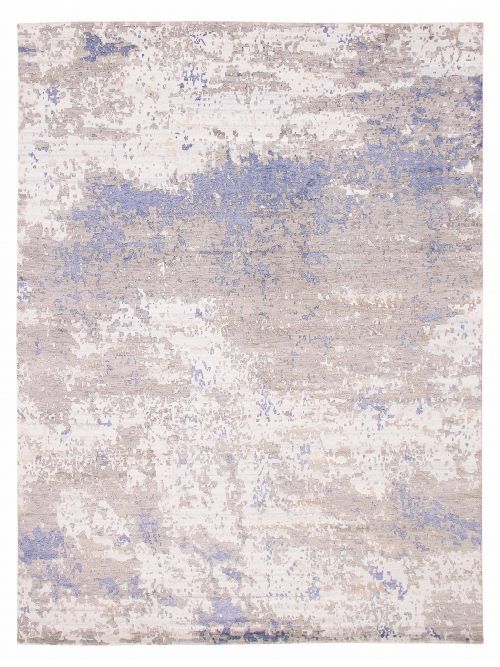 Indian Alma 8'11" x 12'0" Hand-knotted Silk, Wool Rug 