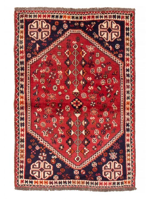 Persian Shiraz Qashqai 3'5" x 4'11" Hand-knotted Wool Rug 