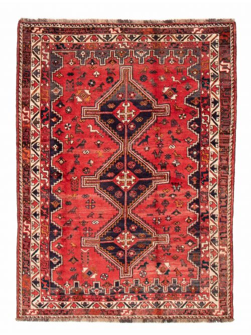 Persian Shiraz Qashqai 5'7" x 7'8" Hand-knotted Wool Rug 