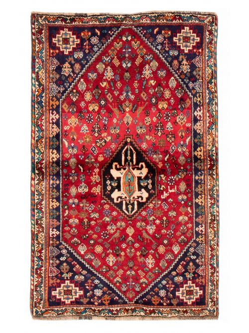 Persian Shiraz Qashqai 3'7" x 5'7" Hand-knotted Wool Rug 