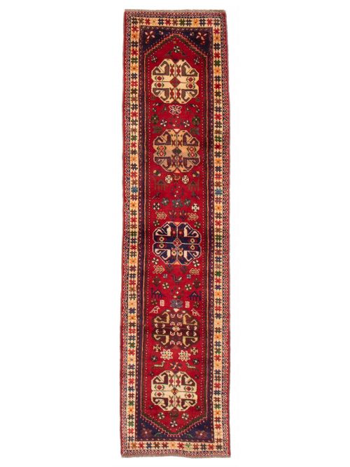 Persian Shiraz Qashqai 2'4" x 9'5" Hand-knotted Wool Rug 