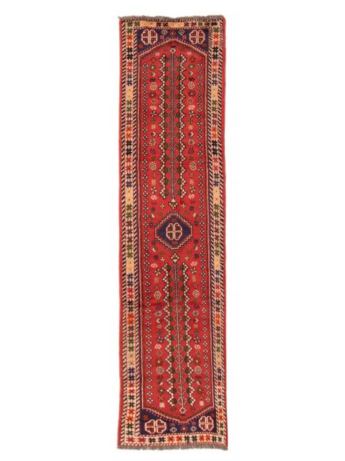 Persian Shiraz Qashqai 2'5" x 9'7" Hand-knotted Wool Rug 