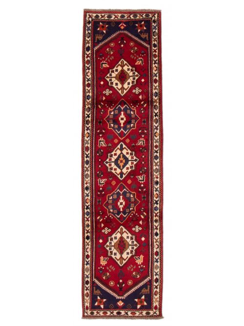 Persian Shiraz Qashqai 2'6" x 9'5" Hand-knotted Wool Rug 