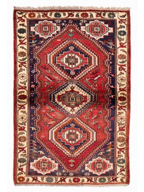 Persian Shiraz Qashqai 4'0" x 5'10" Hand-knotted Wool Rug 