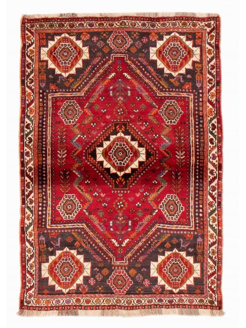 Persian Shiraz Qashqai 3'10" x 5'8" Hand-knotted Wool Rug 