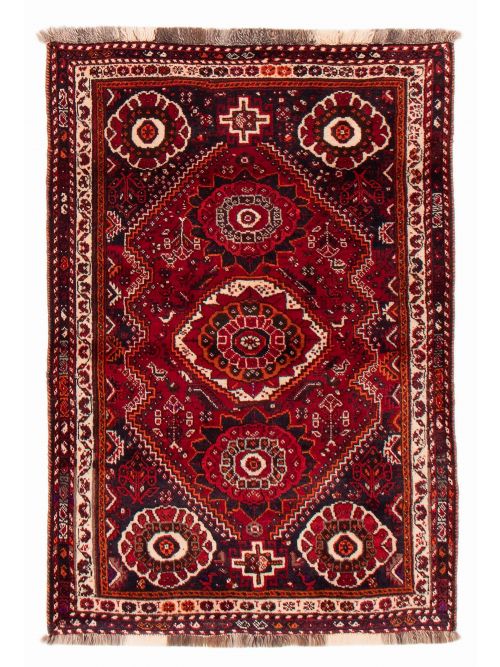 Persian Shiraz Qashqai 3'7" x 5'5" Hand-knotted Wool Rug 