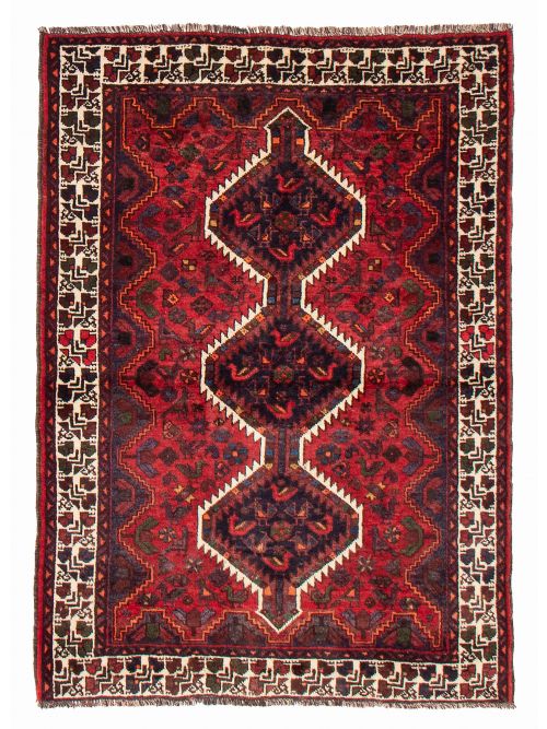 Persian Shiraz Qashqai 3'10" x 5'4" Hand-knotted Wool Rug 
