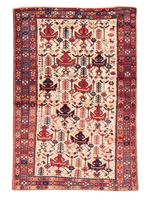 Persian Afshar 3'5" x 5'2" Hand-knotted Wool Rug 