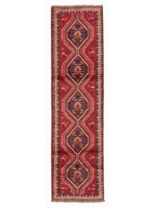 Persian Shiraz Qashqai 2'9" x 9'9" Hand-knotted Wool Rug 