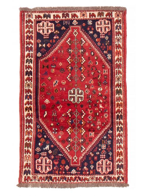 Persian Shiraz Qashqai 3'2" x 5'2" Hand-knotted Wool Rug 
