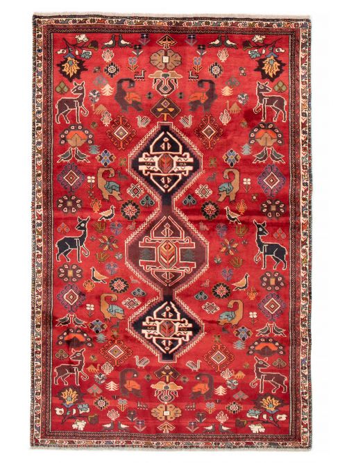 Persian Shiraz Qashqai 5'7" x 8'8" Hand-knotted Wool Rug 