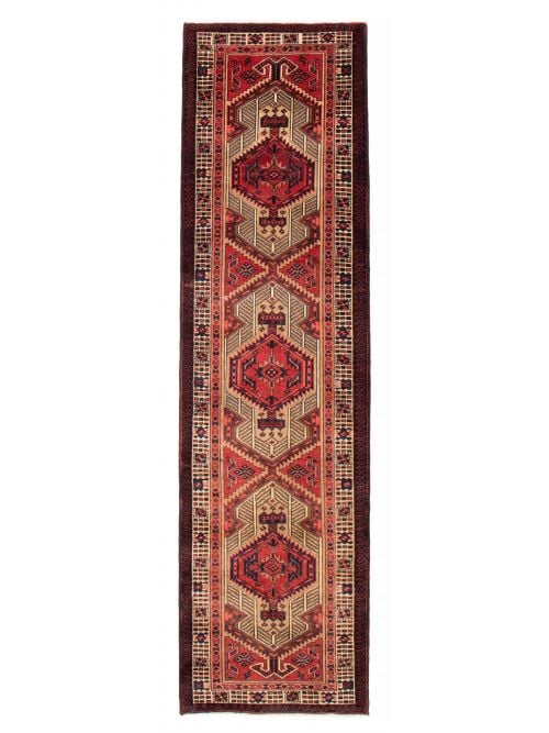 Persian Style 3'4" x 11'4" Hand-knotted Wool Rug 