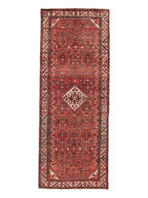 Persian Hosseinabad 3'11" x 10'2" Hand-knotted Wool Rug 