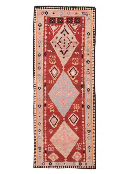 Persian Style 5'5" x 13'9" Flat-Weave Wool Kilim 