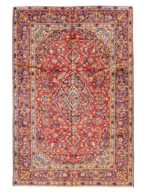 Persian Kashan 6'4" x 9'10" Hand-knotted Wool Rug 