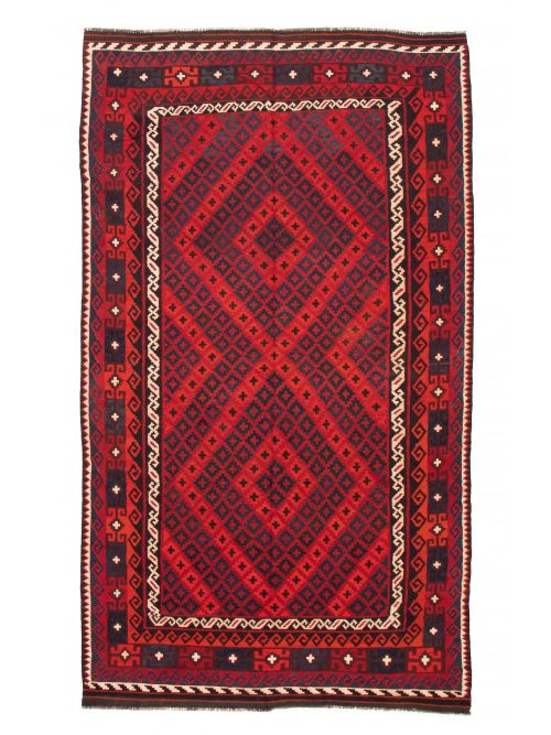 Turkish Kashkoli 5'8" x 10'2" Flat-Weave Wool Kilim 