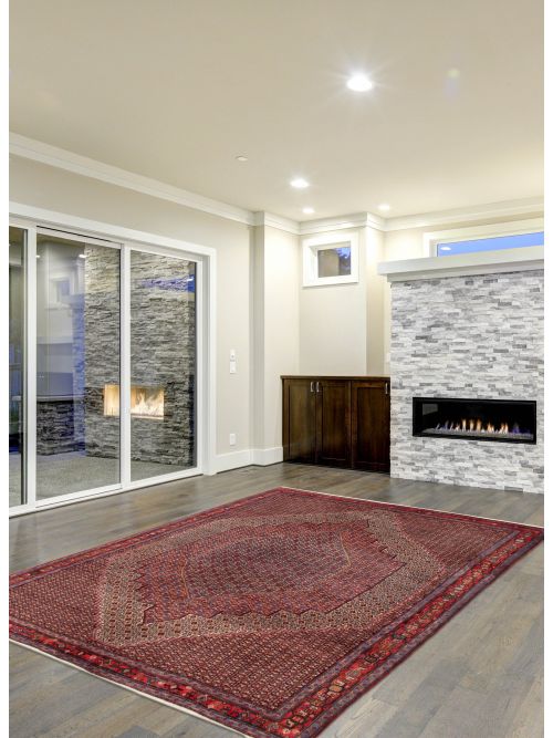 Persian Senneh 6'7" x 9'6" Hand-knotted Wool Rug 